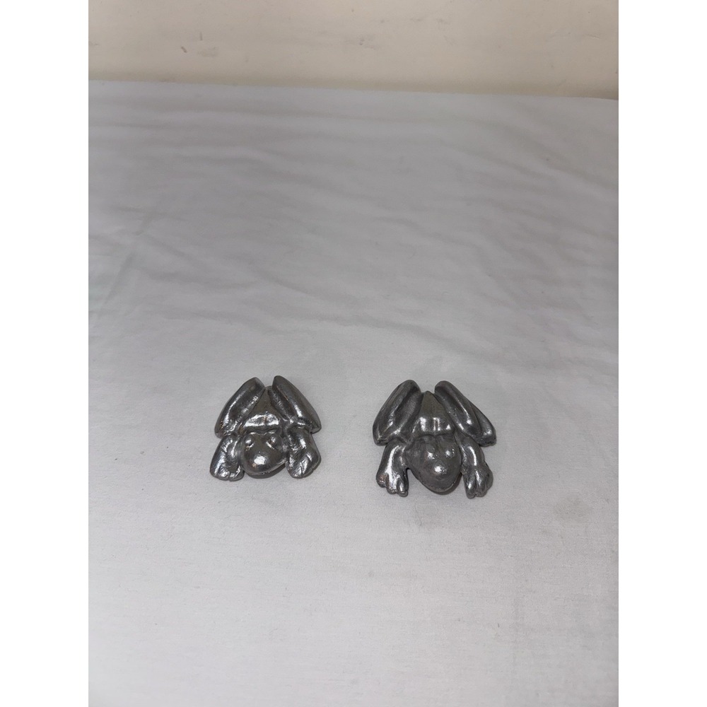 Vintage Silver Cast Aluminum Naughty Frogs Anatomically Correct Male & Female